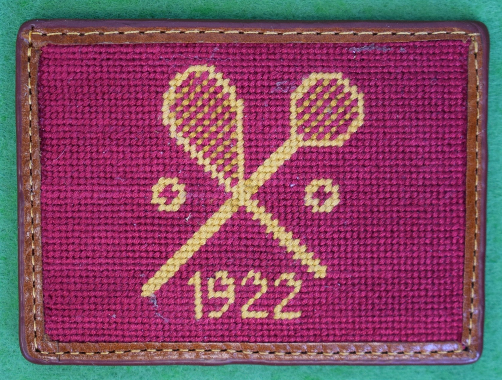 The Racquet Club Of Chicago x S&B Needlepoint Card Wallet (NWOT)