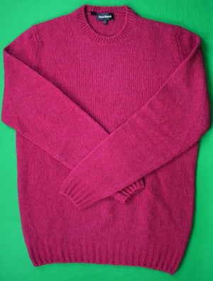 Paul Stuart Italian Shaggy Wool/ Cashmere Rose Crewneck Sweater Sz L (New w/ PS $495 Tag)