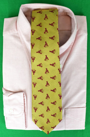 O'Connell's Gold Silk w/ Red Lobster Print Tie