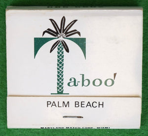 "Ta-boo Restaurant 221 Worth Avenue Palm Beach Matchbook" (Unstruck)