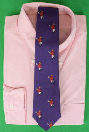 "Cordings English Purple Silk w/ Red Hunting Fox Club Tie" (NWOT)