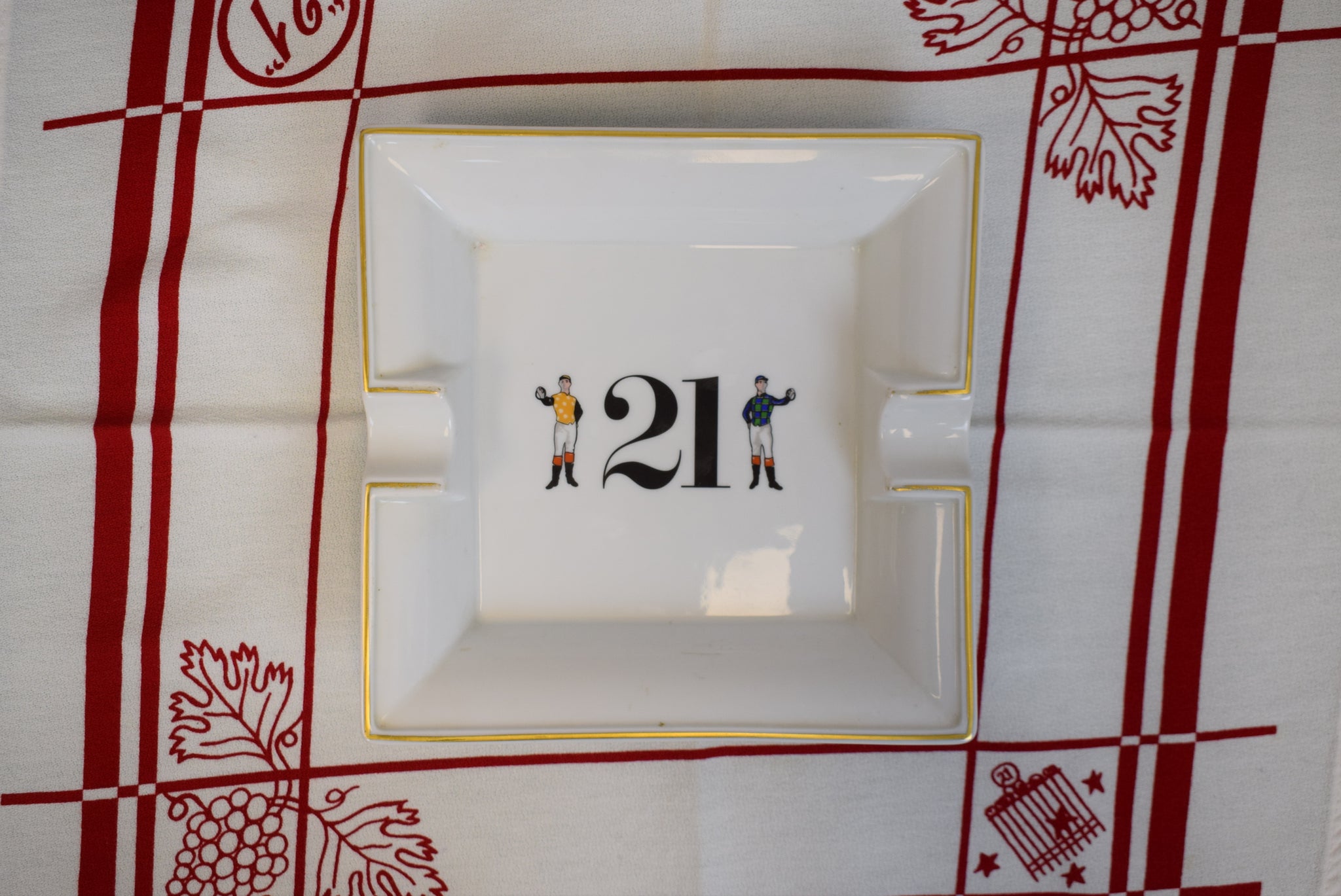 The "21" Club Jockey Porcelain Ashtray