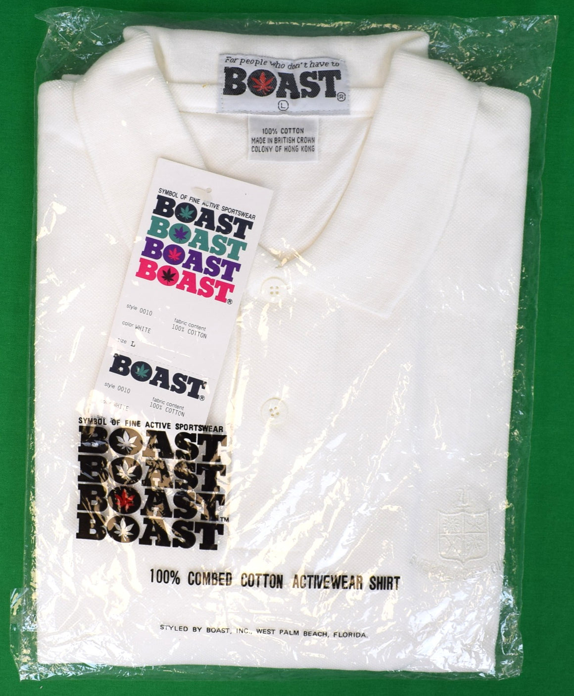 "The Everglades Club x Boast White Cotton Pique Polo Shirt" Sz L (NWT)