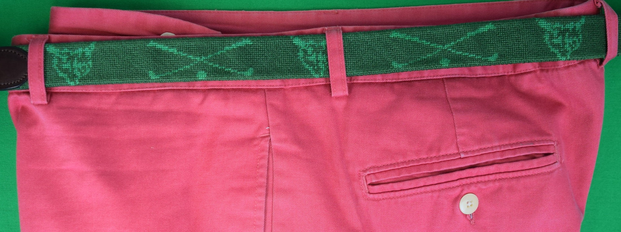 Fox Chapel Golf Club x Itz A Stitch Hand Needlepoint Green Belt Sz 45