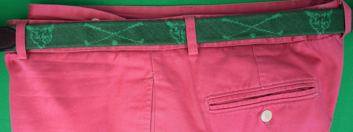 Fox Chapel Golf Club x Itz A Stitch Hand Needlepoint Green Belt Sz 45