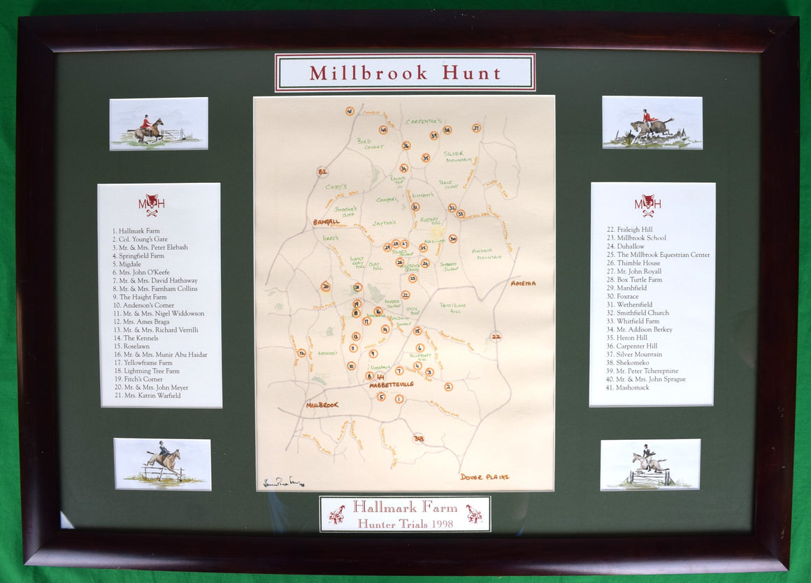 Millbrook Hunt Hallmark Farm Hunter Trials 1998 Watercolor By Jeremy Rugge-Price