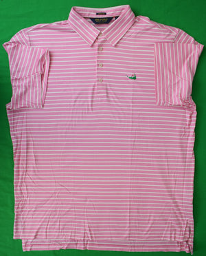 "Ralph Lauren Golf Polo Pink/ White Stripe Shirt w/ Miacomet Club Of Nantucket Logo" Sz: XXL