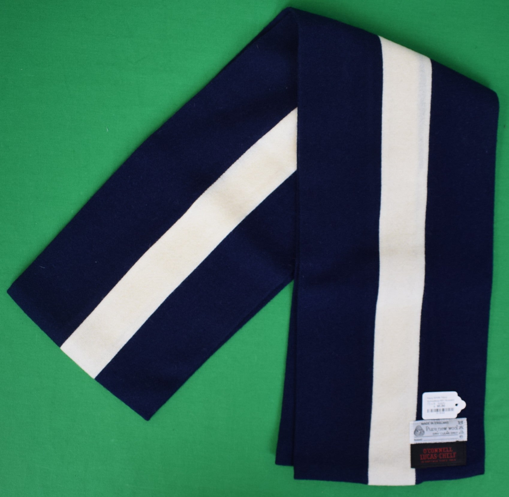 O'Connell's Schoolboy Scarf - 4th Hussars -Navy/ White (NWT)