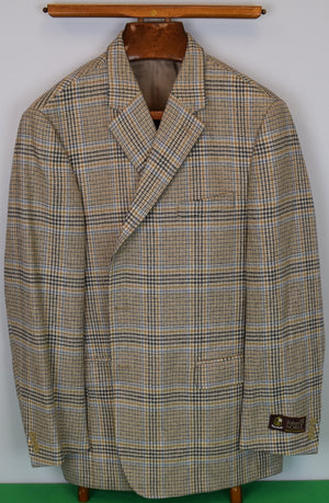 O'Connell's x Robert Noble Woven In Scotland Tan/ Blue Wool Glen Plaid Sport Coat Sz 48T (NWT)