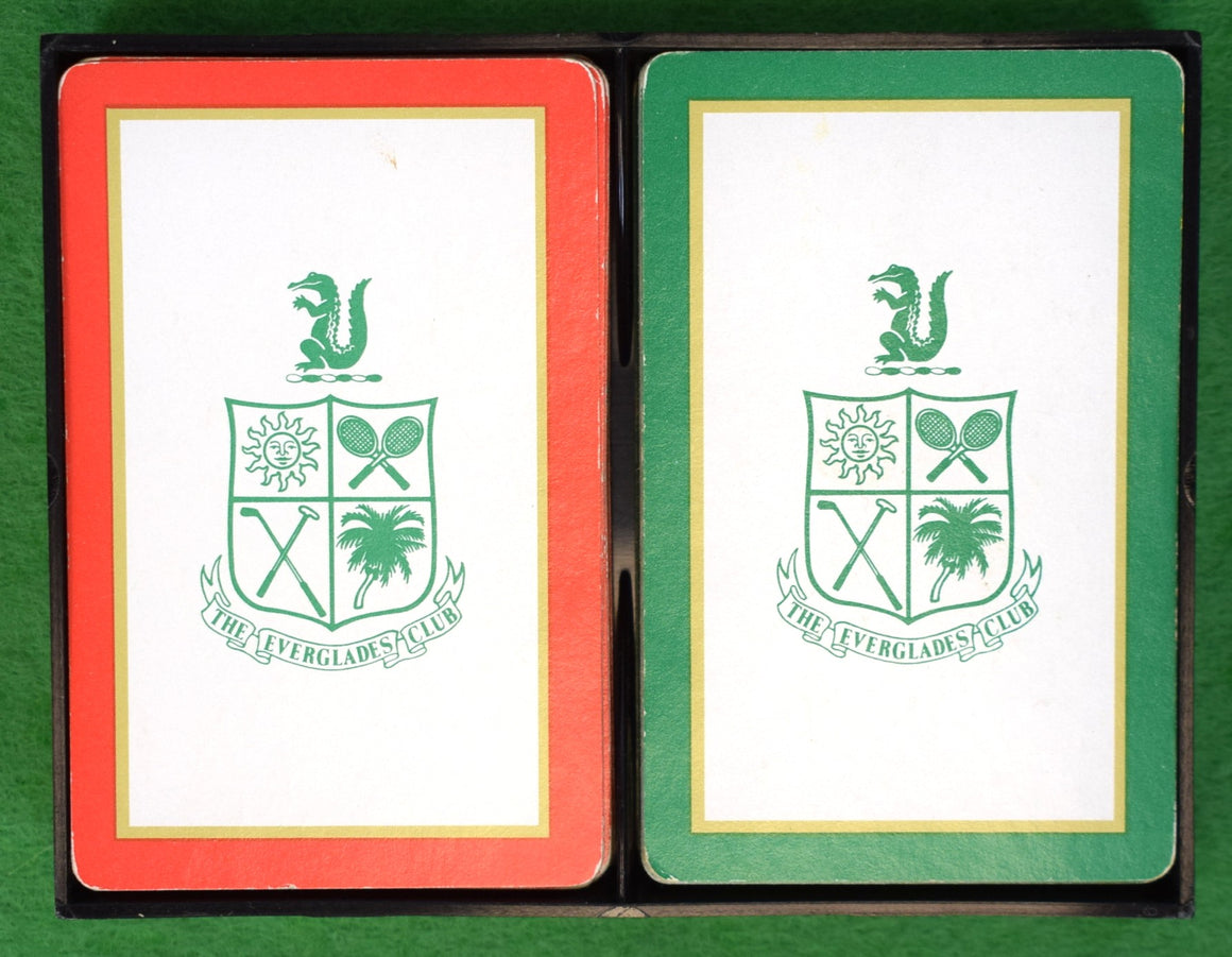 The Everglades Club Palm Beach Twin/ Box Set Deck w/ Red/ Green Playing Cards
