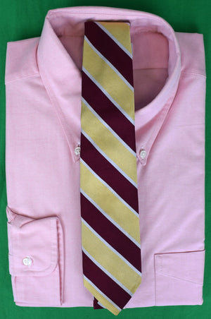 "The Andover Shop x The Spee Club Harvard Burgundy w/ Yellow Repp Stripe Silk Club Tie" (SOLD)