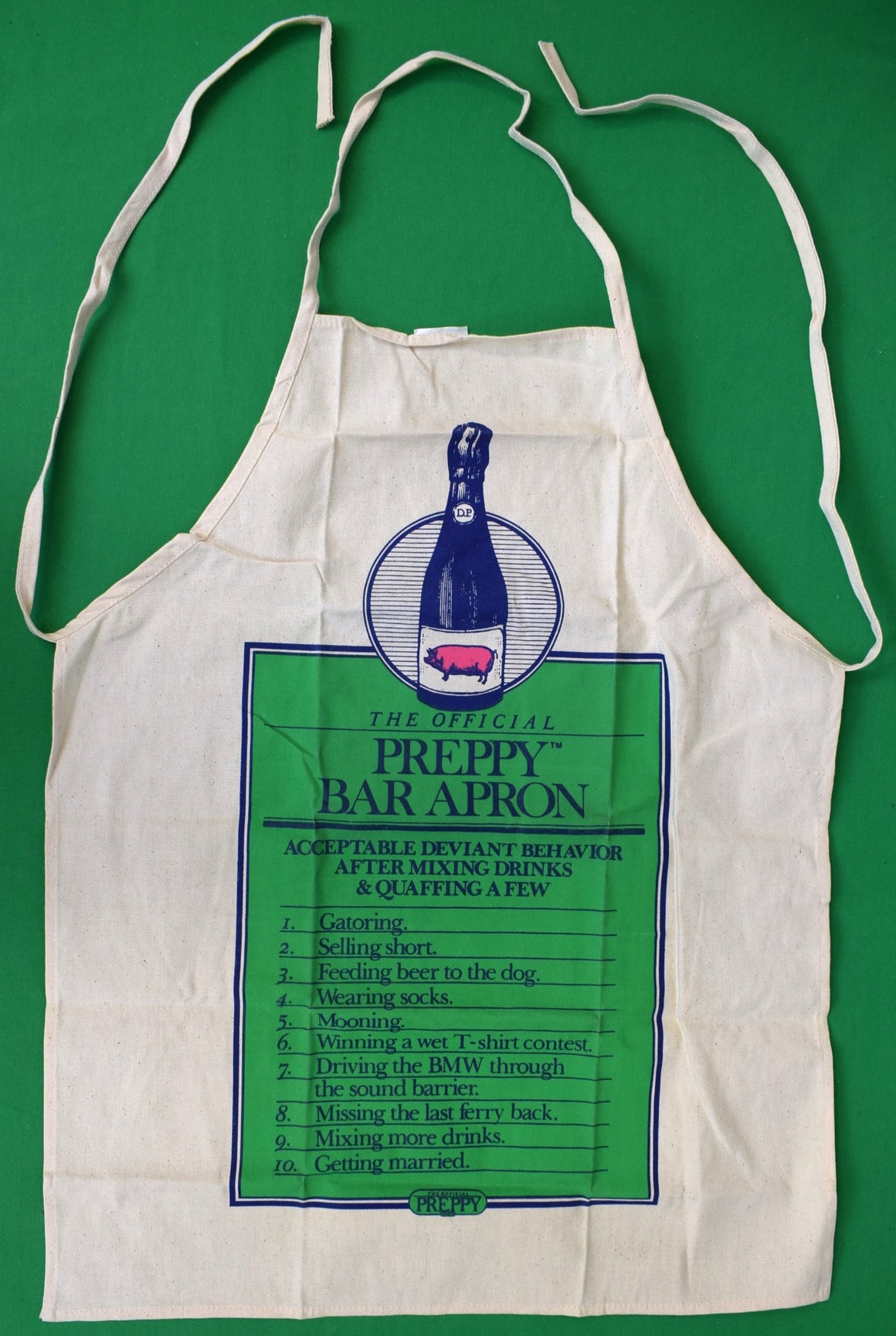 "The Official Preppy Bar c1981 Apron" (NWOT)
