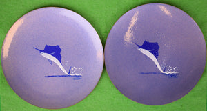 "Pair x Copper/ Enamel Leaping Sailfish Valleau Dishes"