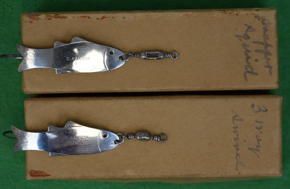 "Set x 2 C. Kausch Silver Soldier Minnow Lures Bath, NY" (NIB)