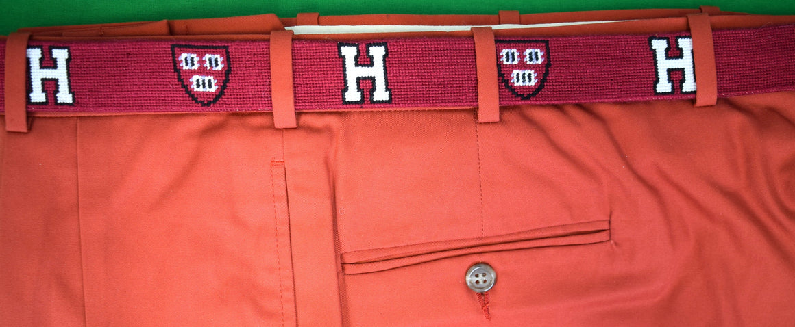"J. Press x Harvard University S&B Needlepoint Belt" Sz 34
