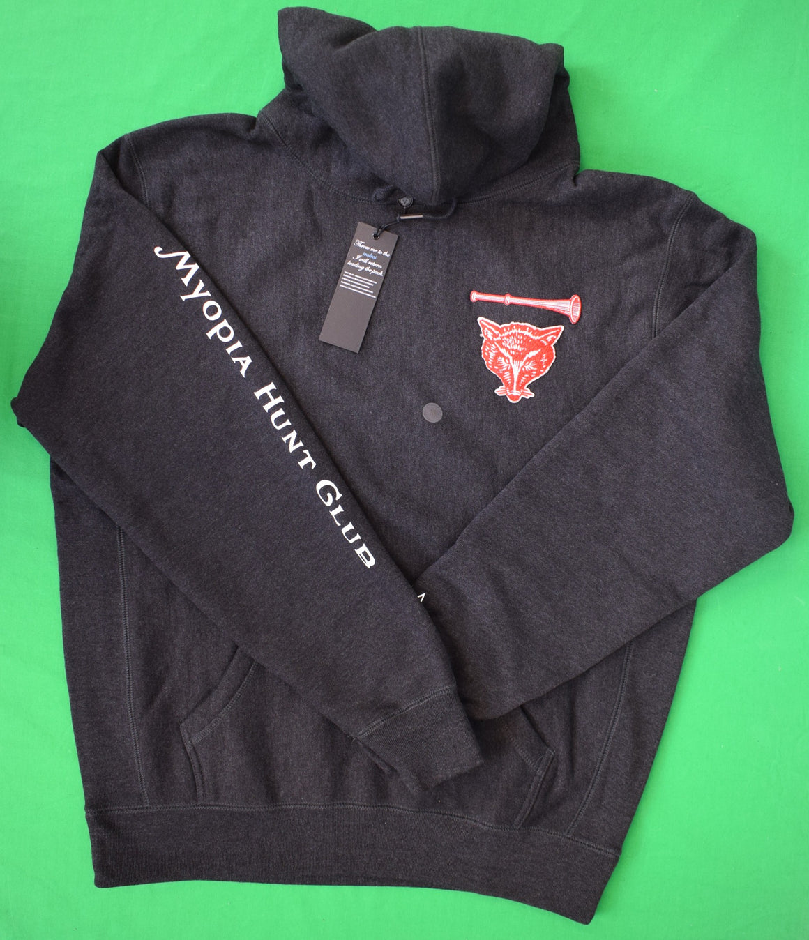 Myopia Hunt Club Charcoal Grey Hoodie Sz M (NWT)