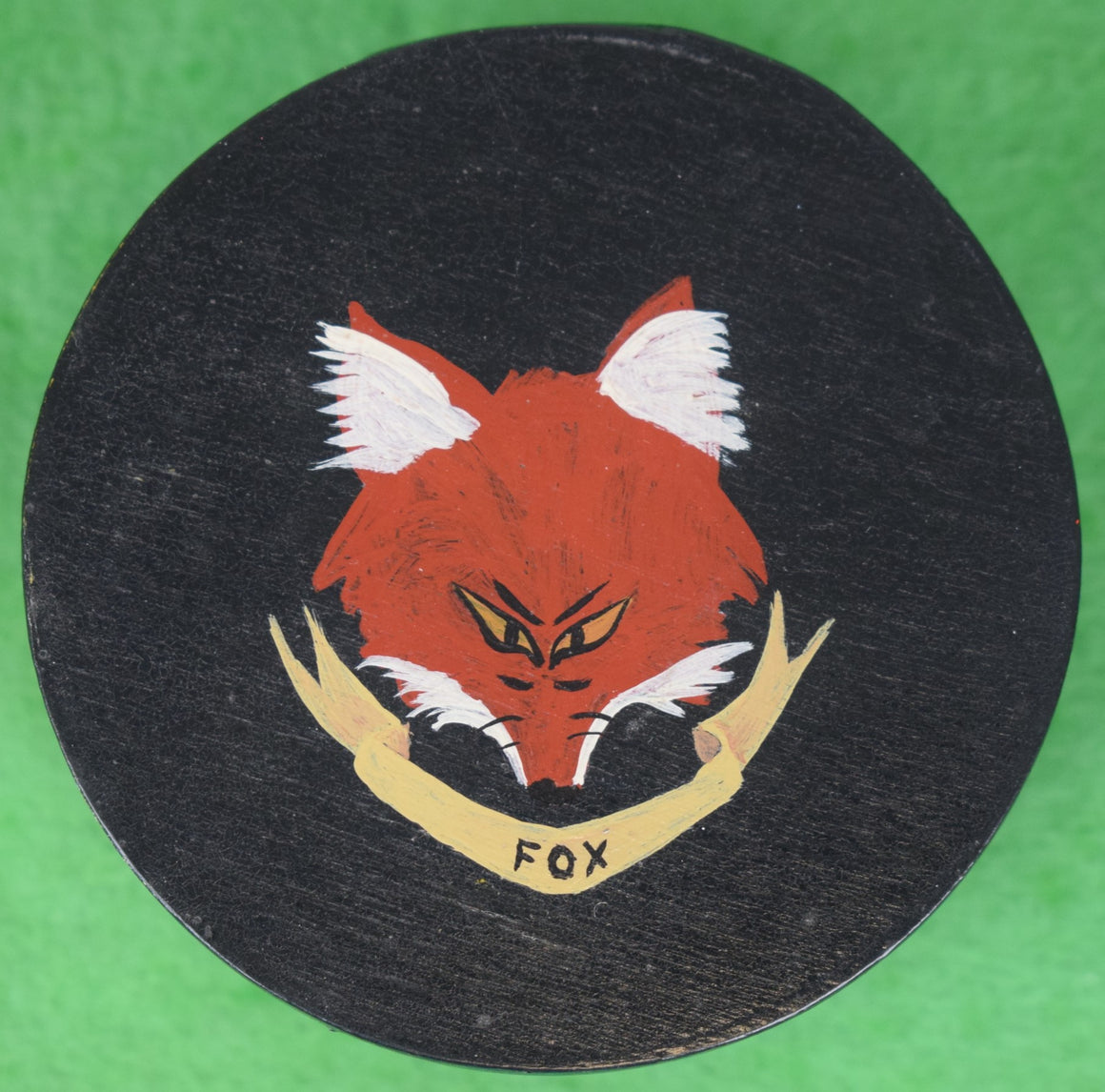 Hand-Painted Wooden Fox Mask Cufflink Box