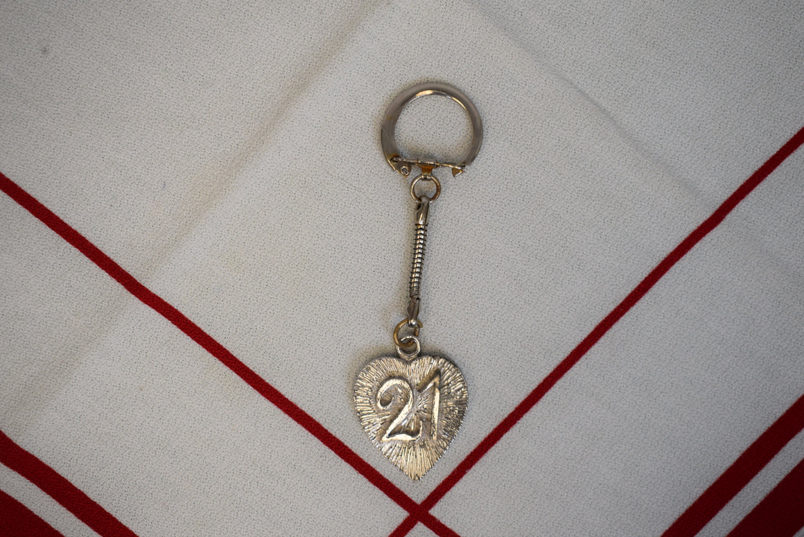 The "21" Club Silver Heart c1973 Key Fob
