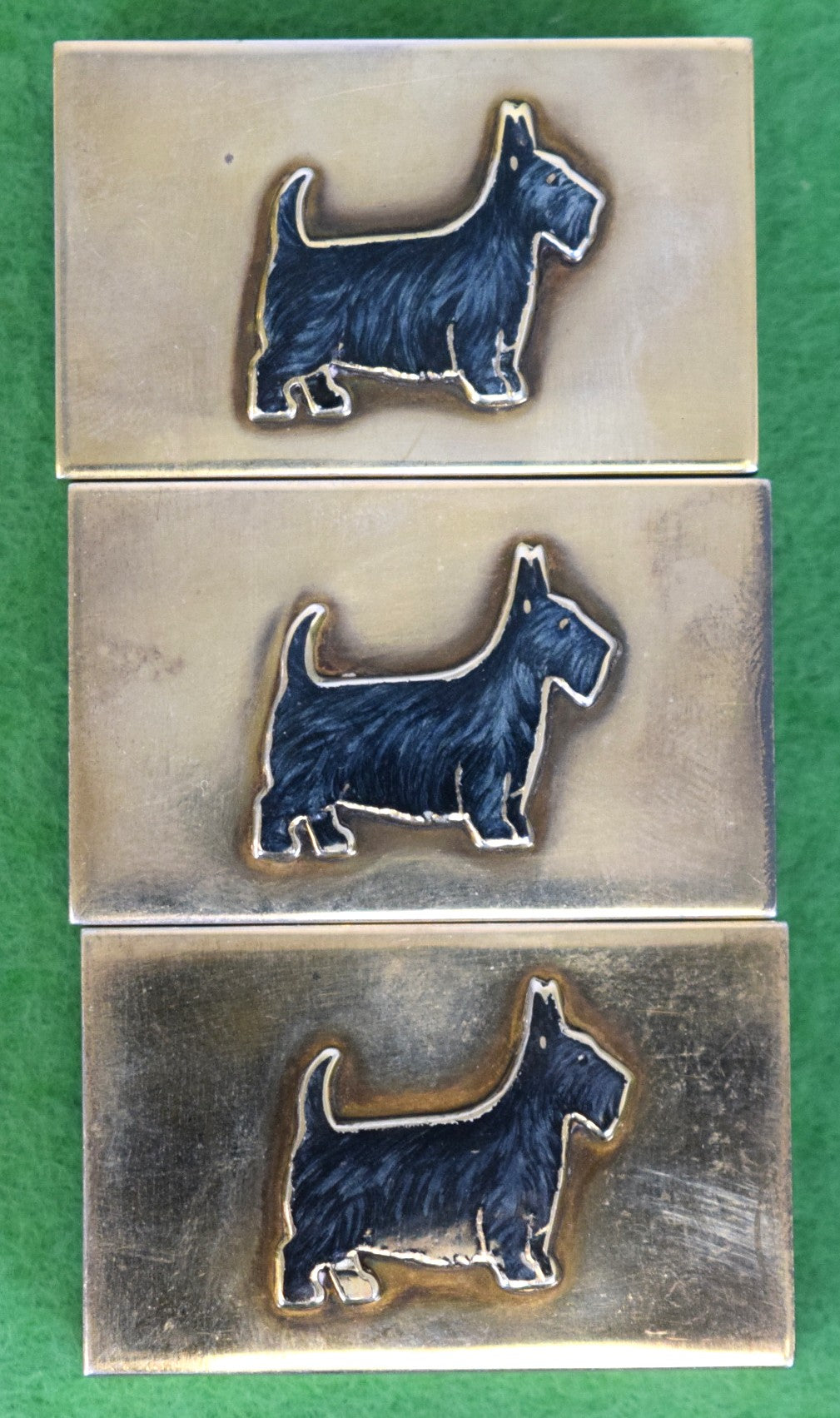 "Set x 3 Sterling Matchbook Holders w/ Enamel Scottish Terriers" Provenance: The Susie Hilfiger Collection (SOLD)
