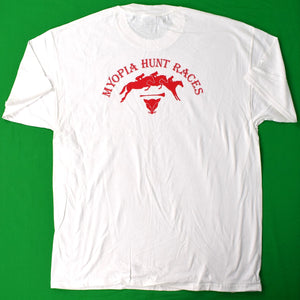 "Myopia Hunt Club Races White T-Shirt" Sz XL/ 46 (New)