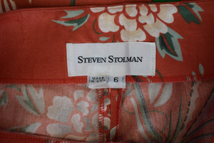 Steven Stolman x Scalamandré Glazed Chintz Floral Print Slacks Sz: 6