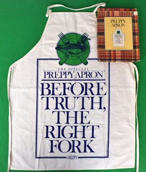 "The Official Preppy Apron Before Truth, The Right Fork" 1981 (NIB)