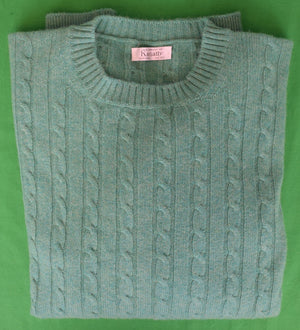 "Kassatly's Palm Beach Lovat Green Scottish Cashmere Cable Crewneck Sweater" Sz XXL (SOLD)