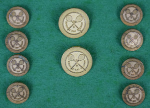 "Set x 10 Racquet & Tennis Club Brass Blazer Buttons" (SOLD)