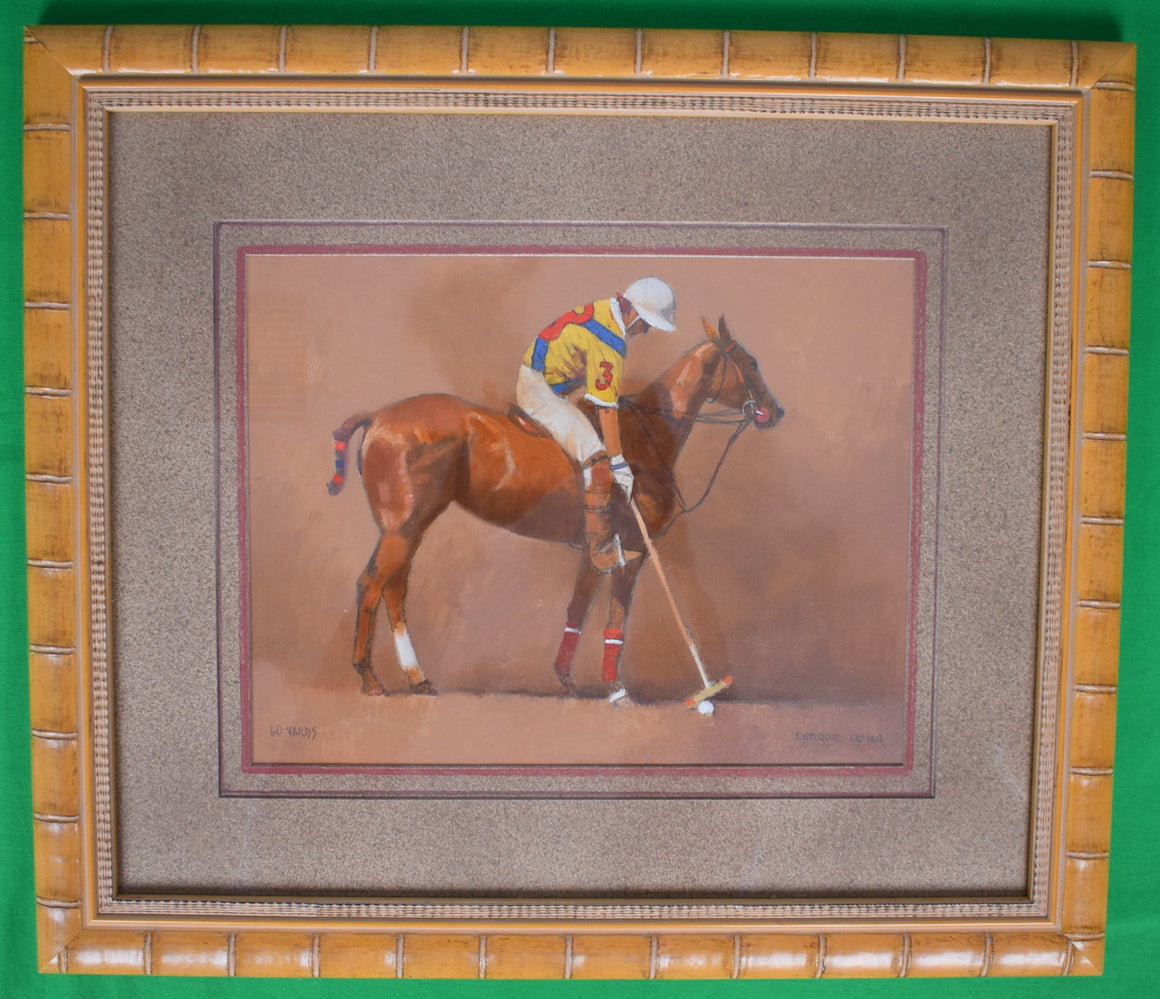 "60 Yards" Polo Player Oil on Board by Enrique Castro (SOLD)