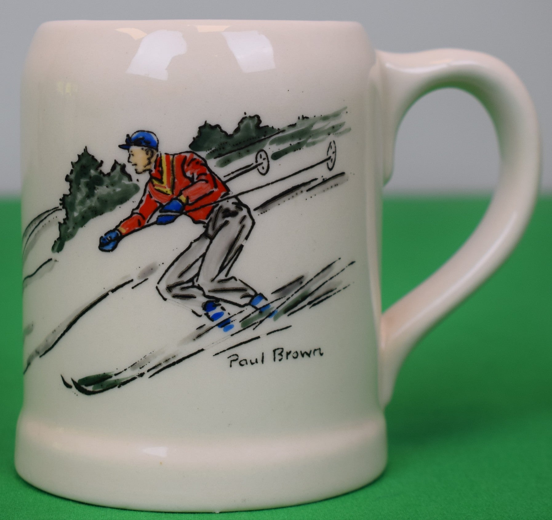 Paul Brown x Brooks Brothers Ceramic Mug w/ Alpine Skier Scene