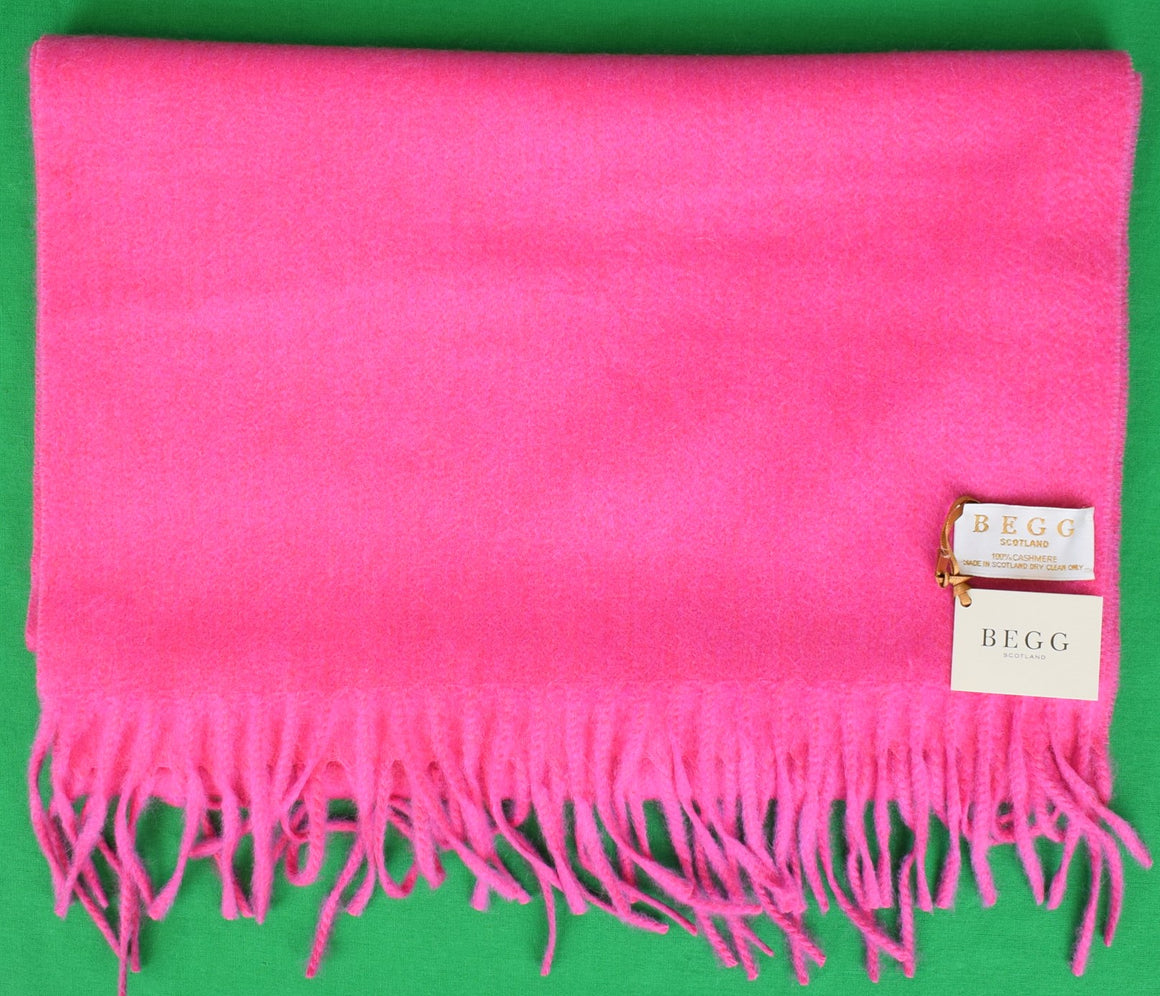 "Begg & Co Scottish Cashmere Arran Oversized Hot Pink Scarf" (NWT)