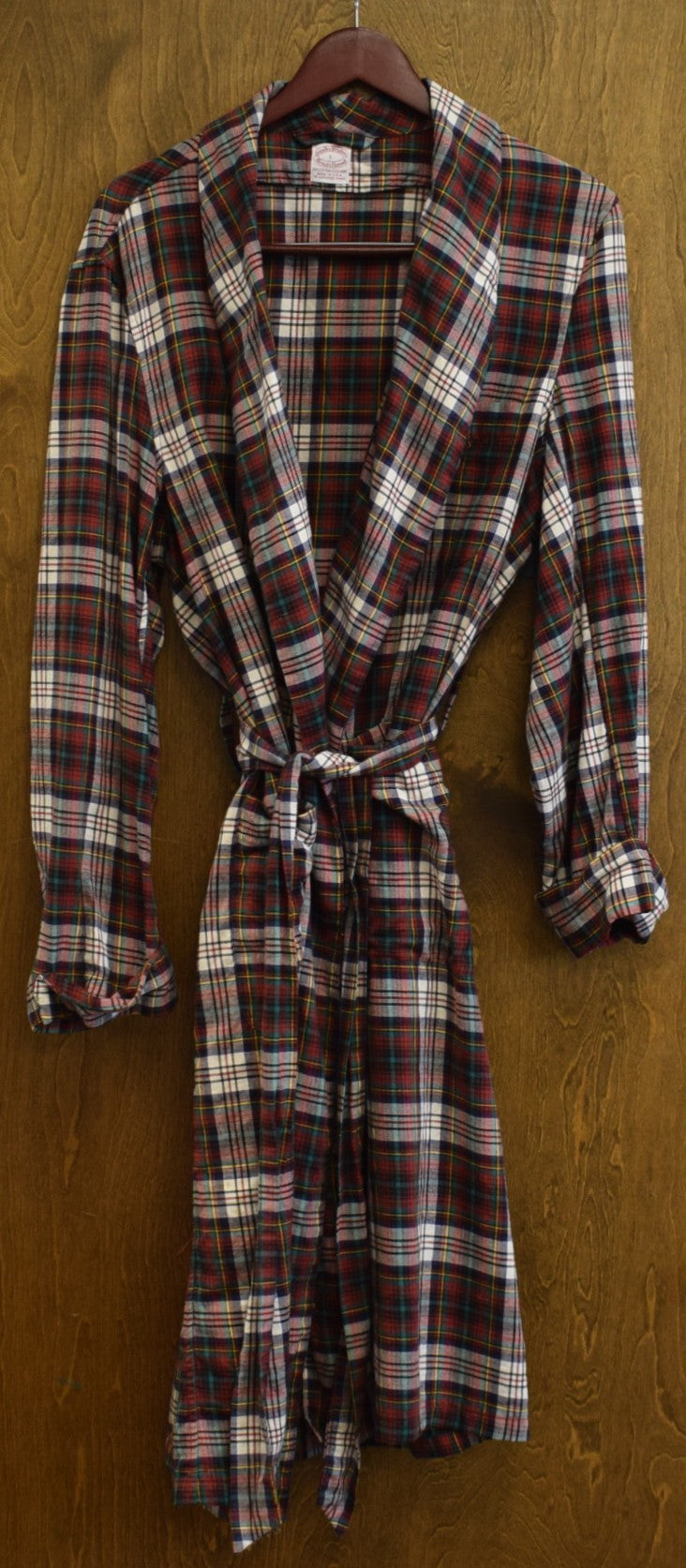 Brooks Brothers Cotton/ Wool c1980s Dress Stewart Tartan Flannel Robe Sz L
