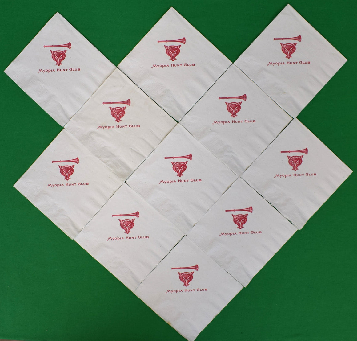 "Set x 11 Myopia Hunt Club Paper Cocktail Napkins"
