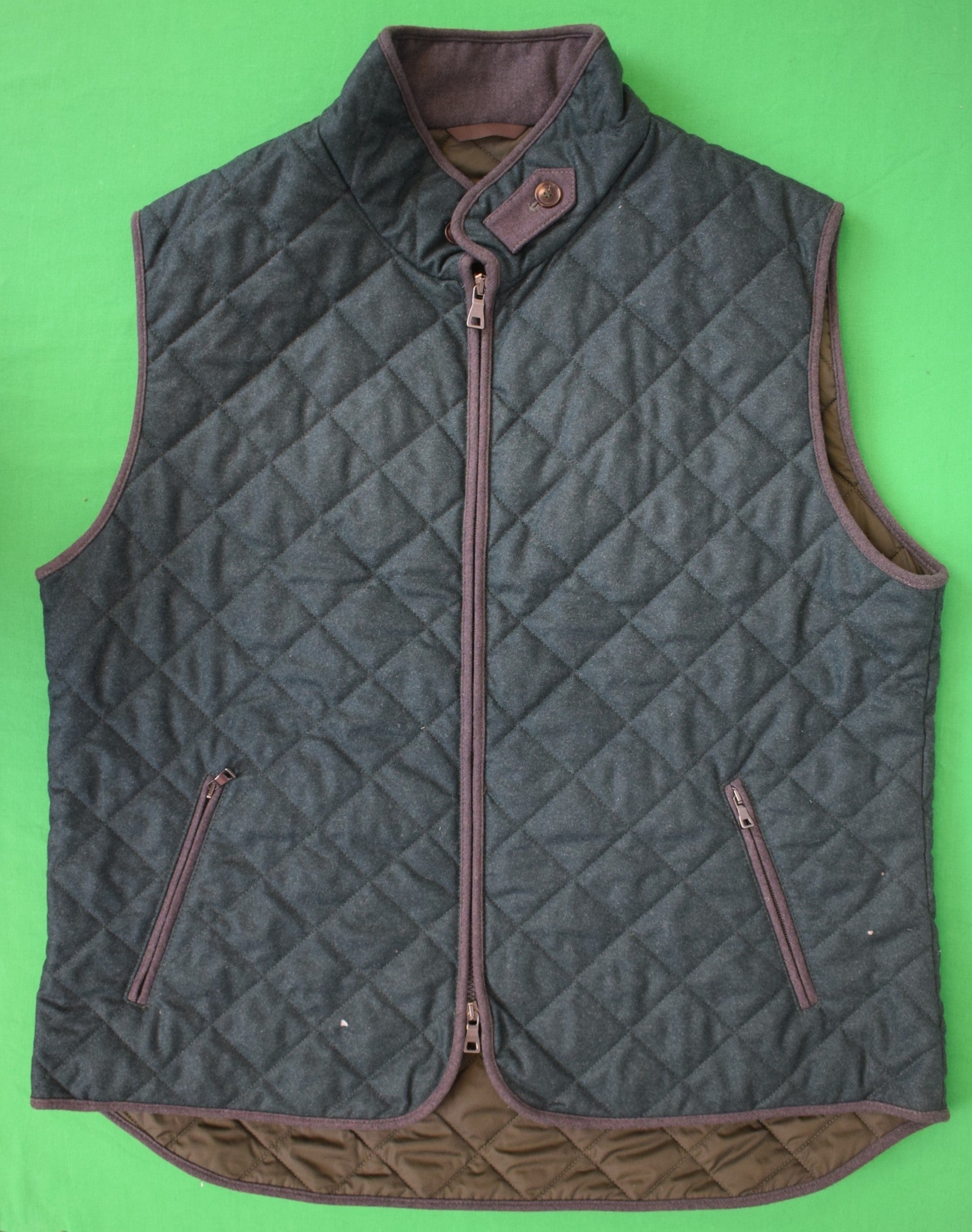 "Paul Stuart Pine Green Quilted Vest Made In Italy" Sz XXXL (LNWOT)