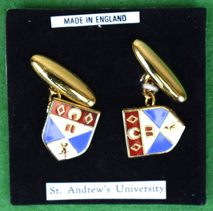 "The University of St Andrews Coat of Arms Enamel Cufflinks Made In England" (NEW) (SOLD)