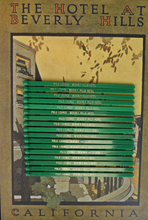 "Set x 17 Polo Lounge Beverly Hills Hotel Green Plastic Swizzle Sticks"