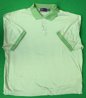 Ralph Lauren Purple Label Green Stripe Polo Shirt Sz XXL