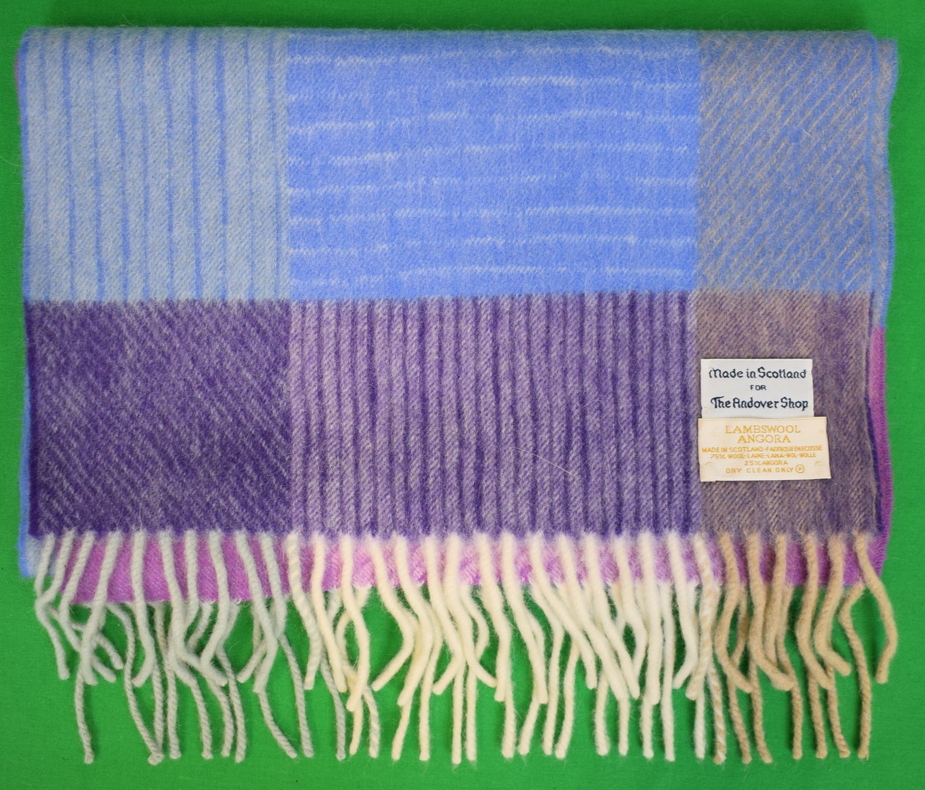 The Andover Shop Lambswool/ Angora Multi Plaid Scarf Made In Scotland