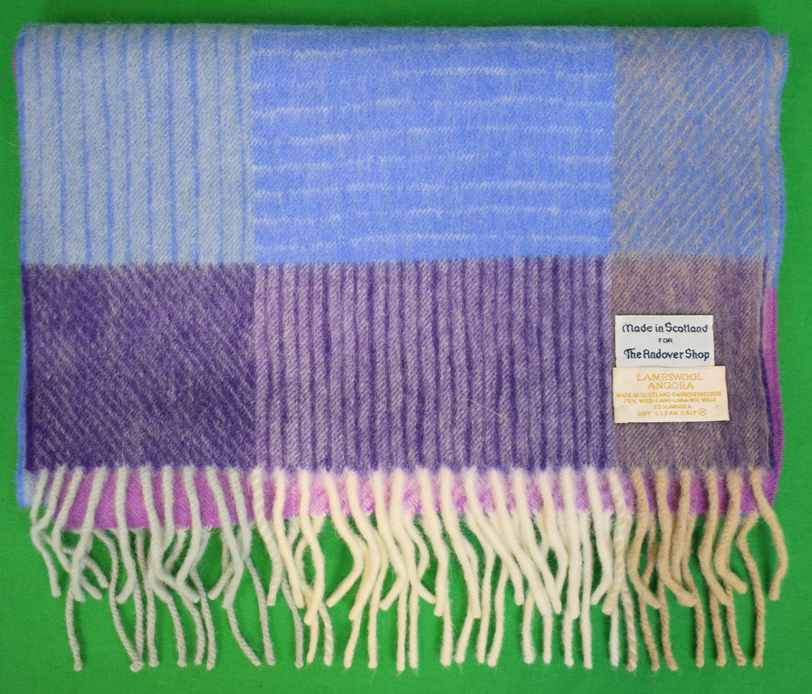 The Andover Shop Lambswool/ Angora Multi Plaid Scarf Made In Scotland