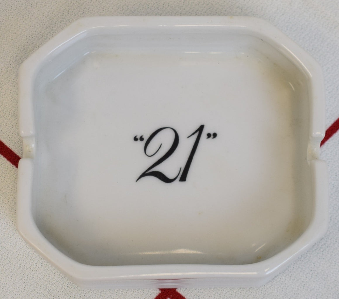 The "21" Club Octagonal Ceramic Ashtray