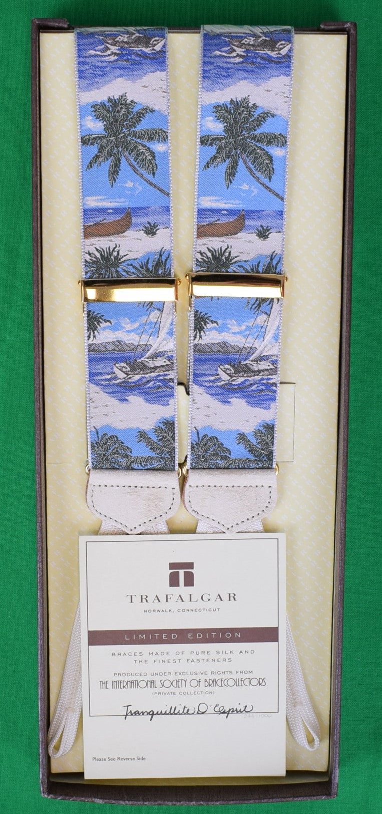 "Trafalgar Limited Editon Tranquil D’Esprit Silk Braces" (NIB)