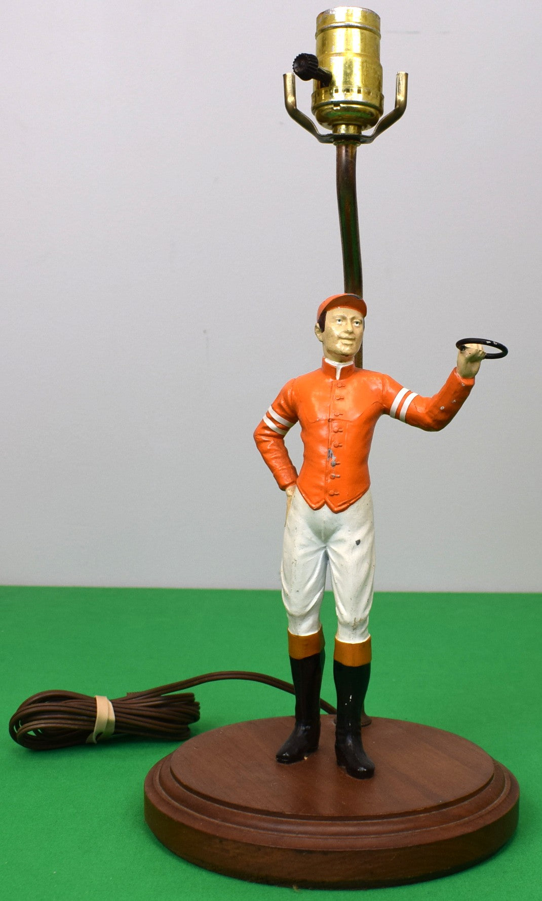 Hand Painted Orange Jockey Lamp