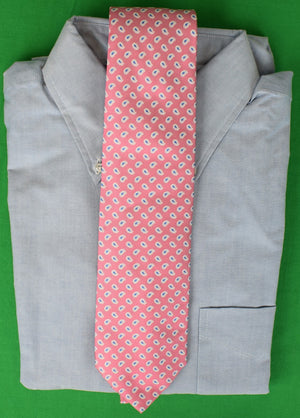O'Connell's Pink w/ Blue Paisley Print English Woven Silk Tie