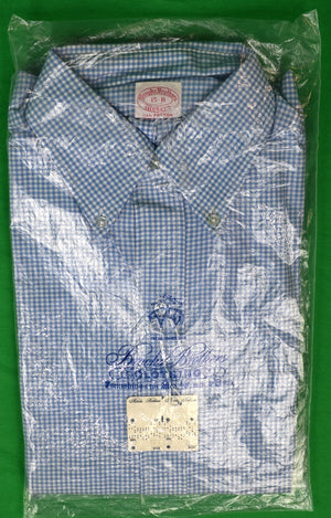 Brooks Brothers Blue/ White Gingham Check Broadcloth B/D Sport Shirt Sz 15-R (Deadstock w/ BB Tag)