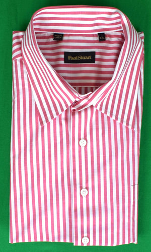 "Paul Stuart Red Bengal Stripe Broadcloth Broadcloth Sport Shirt" Sz XXL (NWOT)
