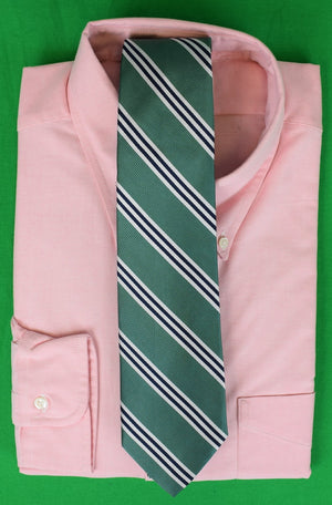 O'Connell's Green w/ Navy/ White Repp Stripe Silk Tie (NWOT)