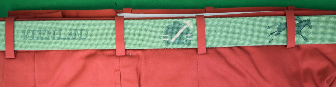 "Smathers & Branson x Keeneland Silks-Horse (Moss) Green Belt" Sz 44 (LNWOT)