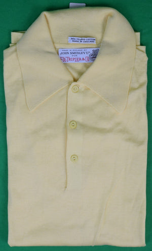 John Smedley x F.R. Tripler Yellow Sea Island Cotton Lisle S/S Sport Shirt Sz M (DEADSTOCK w/ $35 FRT Tag)