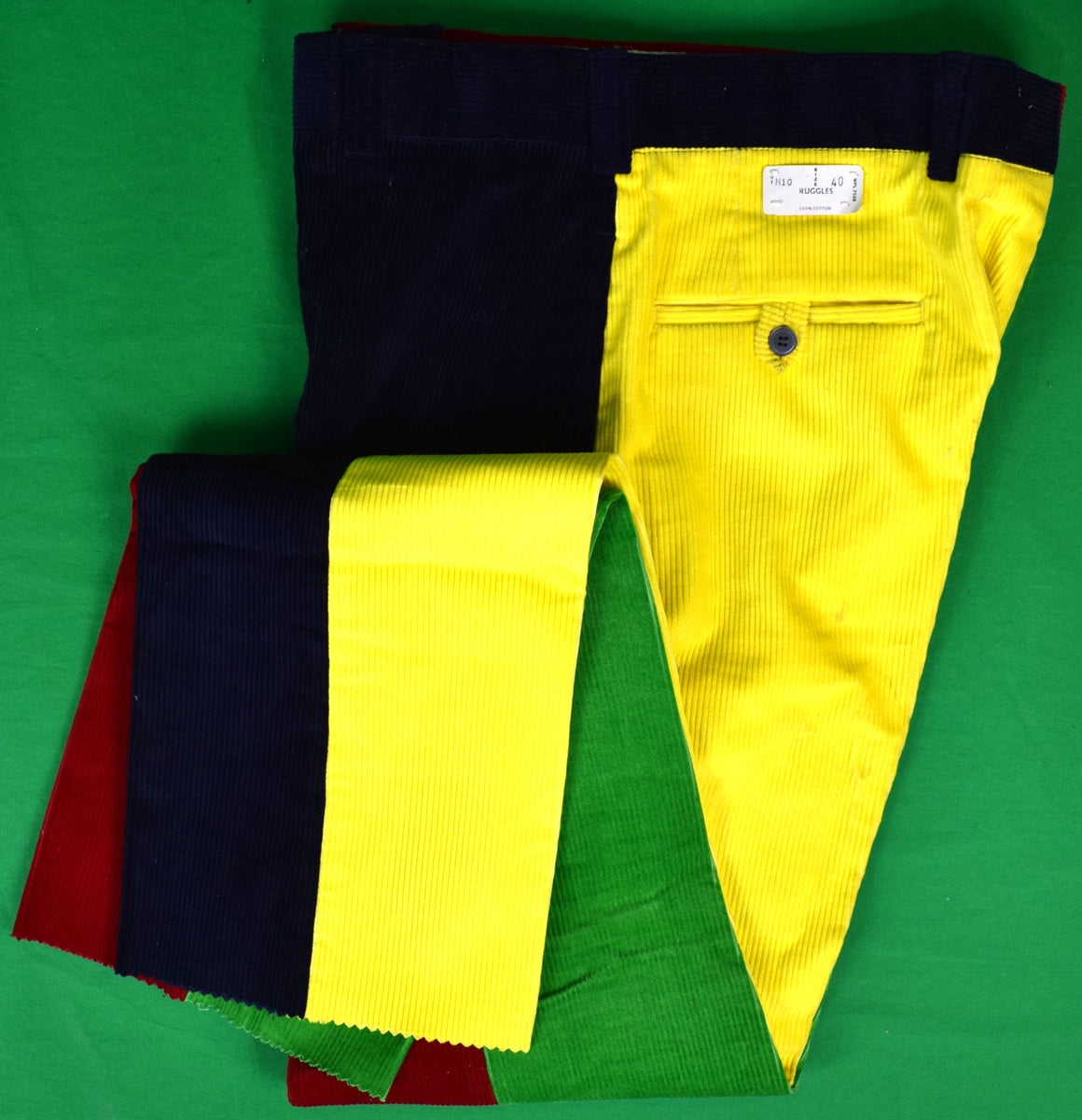 "Gokey Four Panel Corduroy Trousers" Sz 40 (NWT/ c1980s DEADSTOCK)