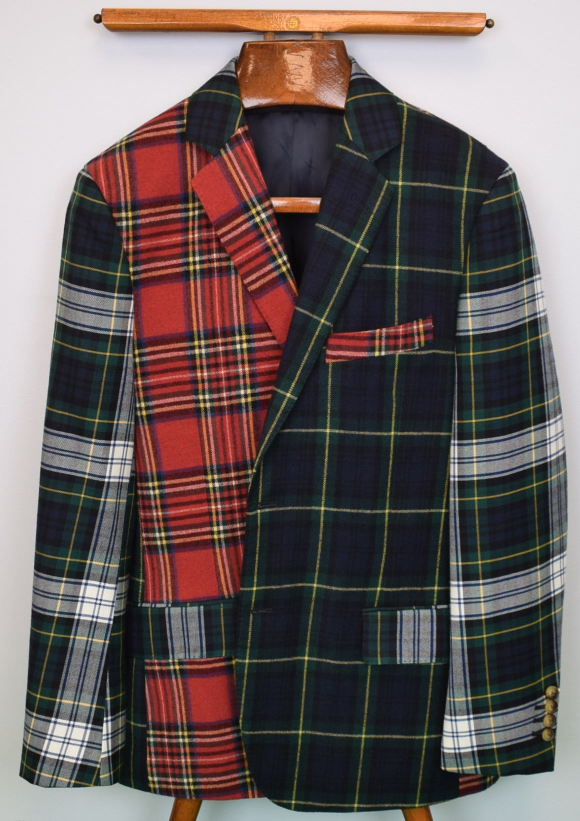 "Vineyard Vines Patch Panel Tartan Flannel Sport Coat" Sz 40R